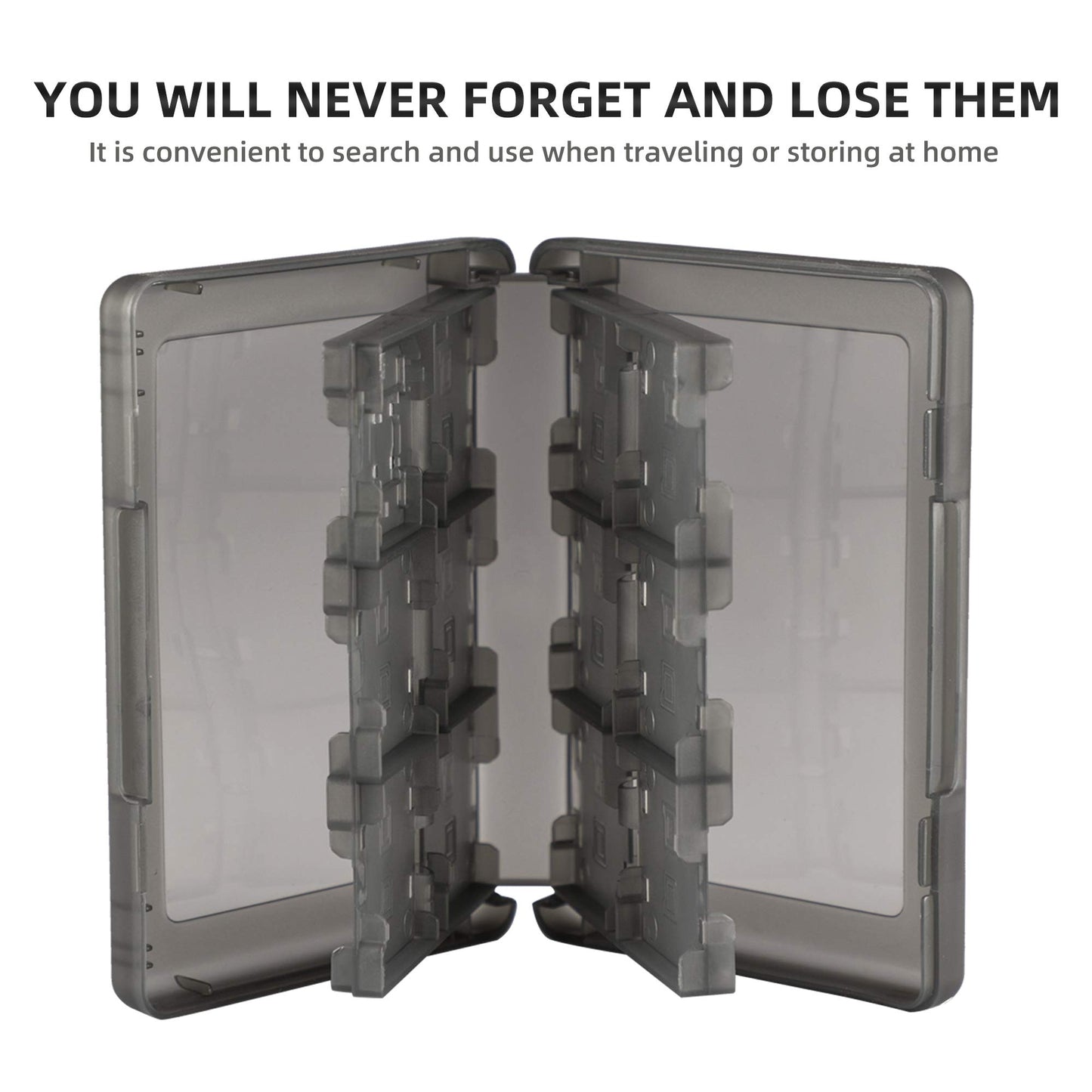 Xahpower 28-in-1 Game Holder Card Case for Nintendo 3DS/DSi, Black Plastic Storage Box