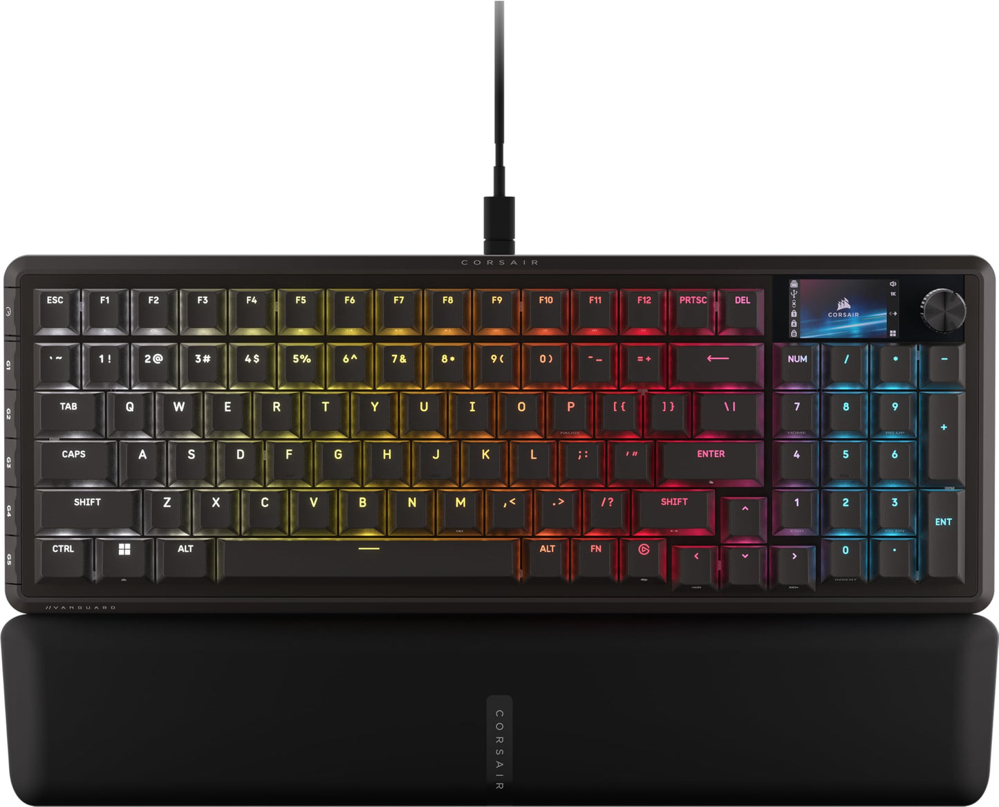 Corsair Vanguard 96 Wired Mechanical Gaming Keyboard - 96% Layout, MLX Fusion Tactile Switches, 8000Hz Polling, Black