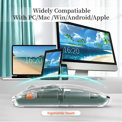 A.JAZZ Wireless Mini Bluetooth 5.1 Mouse - Rechargeable, Silent, Green, Model cdn4981