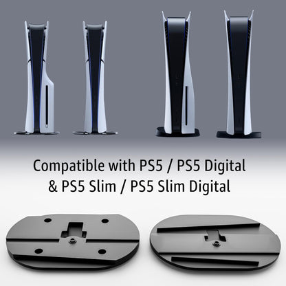 ADZ PS5 Wall Mount Kit - Slim, Disc & Digital Compatible - Black - Model ADZPS5-009 with Controller Holders