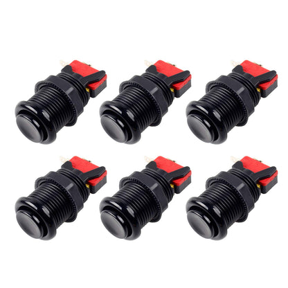 EG STARTS 30mm Arcade Push Button - Switchable Happ Type, Black, Model MS-BUT