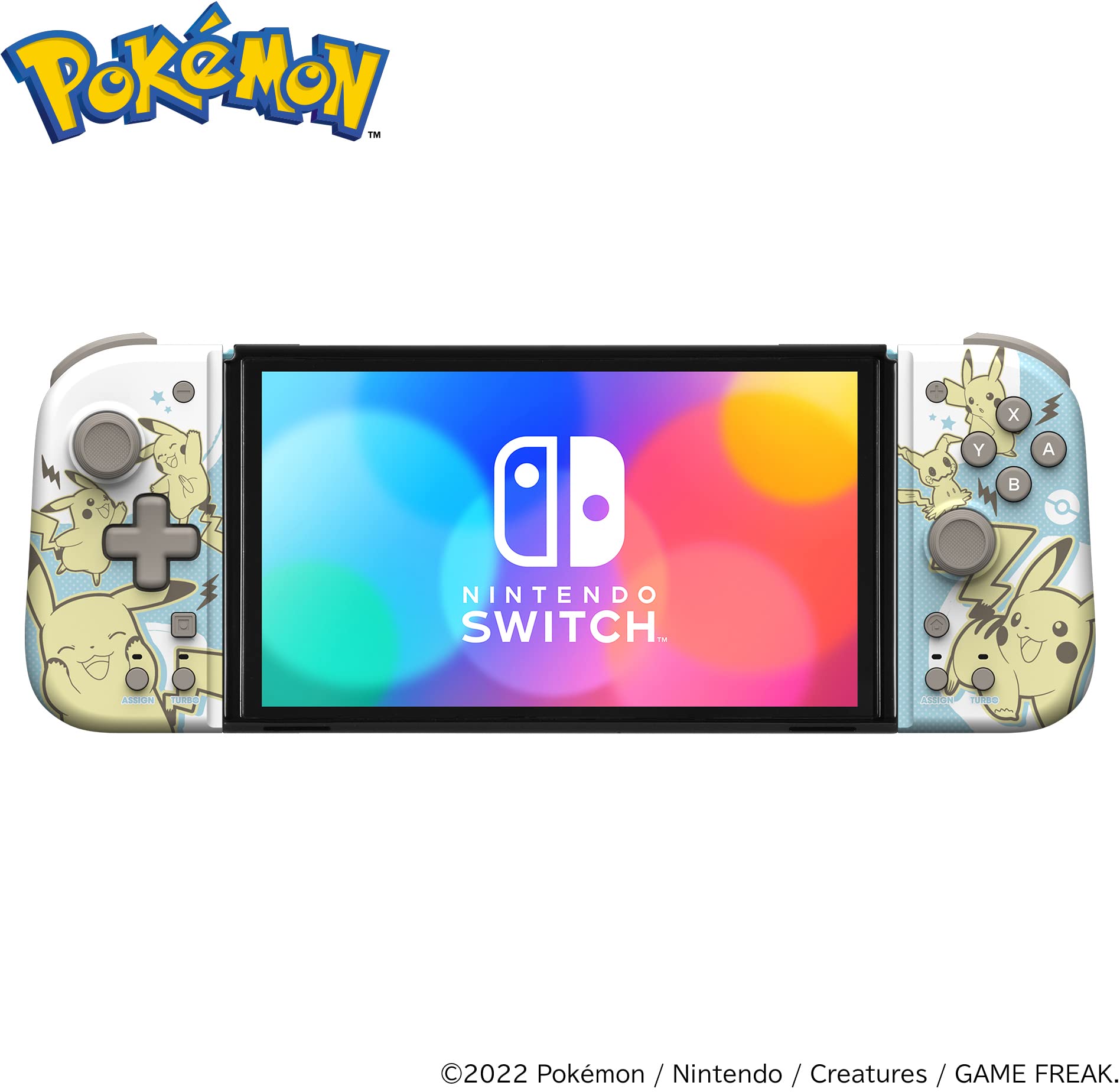 HORI Nintendo Switch Split Pad Compact Controller (Pikachu & Mimikyu) - Ergonomic, Multicolor, Model NSW-410U, Officially Licensed