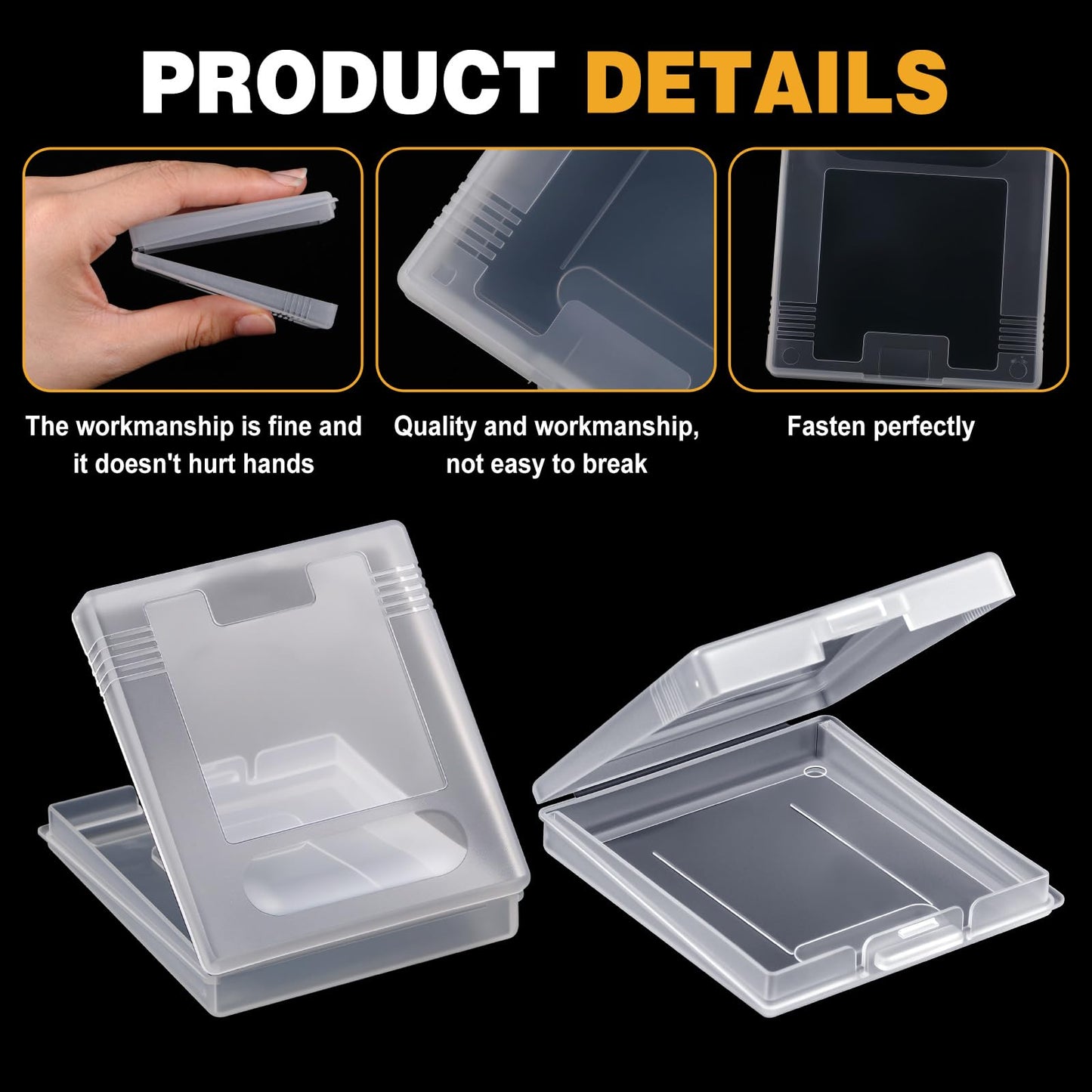 Reallnaive 24 Pcs Transparent Game Case Box - Anti-Dust, Big Storage, 2.5 x 2.8 Inch, Compatible with GBC/GB/GBP, Christmas