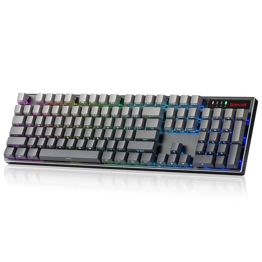 Redragon K556 PRO 104 Keys Wireless RGB Gaming Keyboard  Tri-Mode Aluminum Mechanical Keyboard w/Noise Dampening Layers  Hot-Swap South-Facing RGB Socket  Gradient PBT Keycaps & Custom Linear Switch