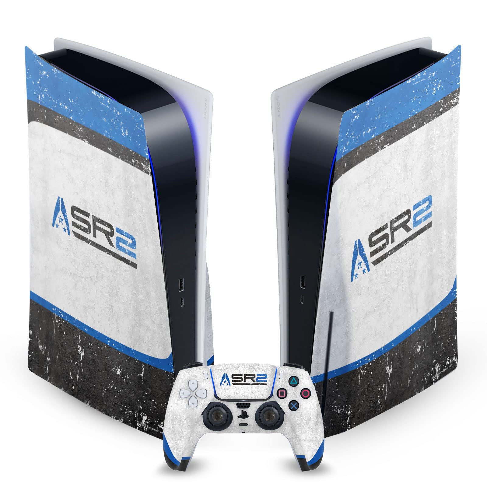 Head Case Designs Officially Licensed EA Bioware Mass Effect SR2 Normandy 3 Badges And Logos Vinyl Faceplate Sticker Gaming Skin Decal Cover Compatible With PS5 Disc Console & DualSense