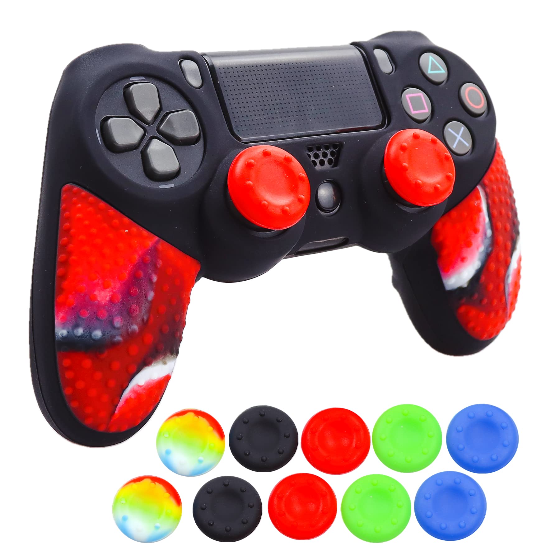 Oiokew Silicone Skin Cover for PS4 Controller - Anti-Slip Shell with 10 Joystick Grips - PS4 Controller #7