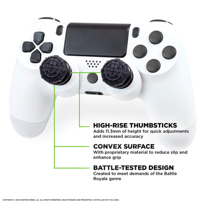KontrolFreek Fps Freek Battle Royale Nightfall - PS4/PS5 Thumbsticks, High-Rise Convex, Black, Model 399426, Rubber Material