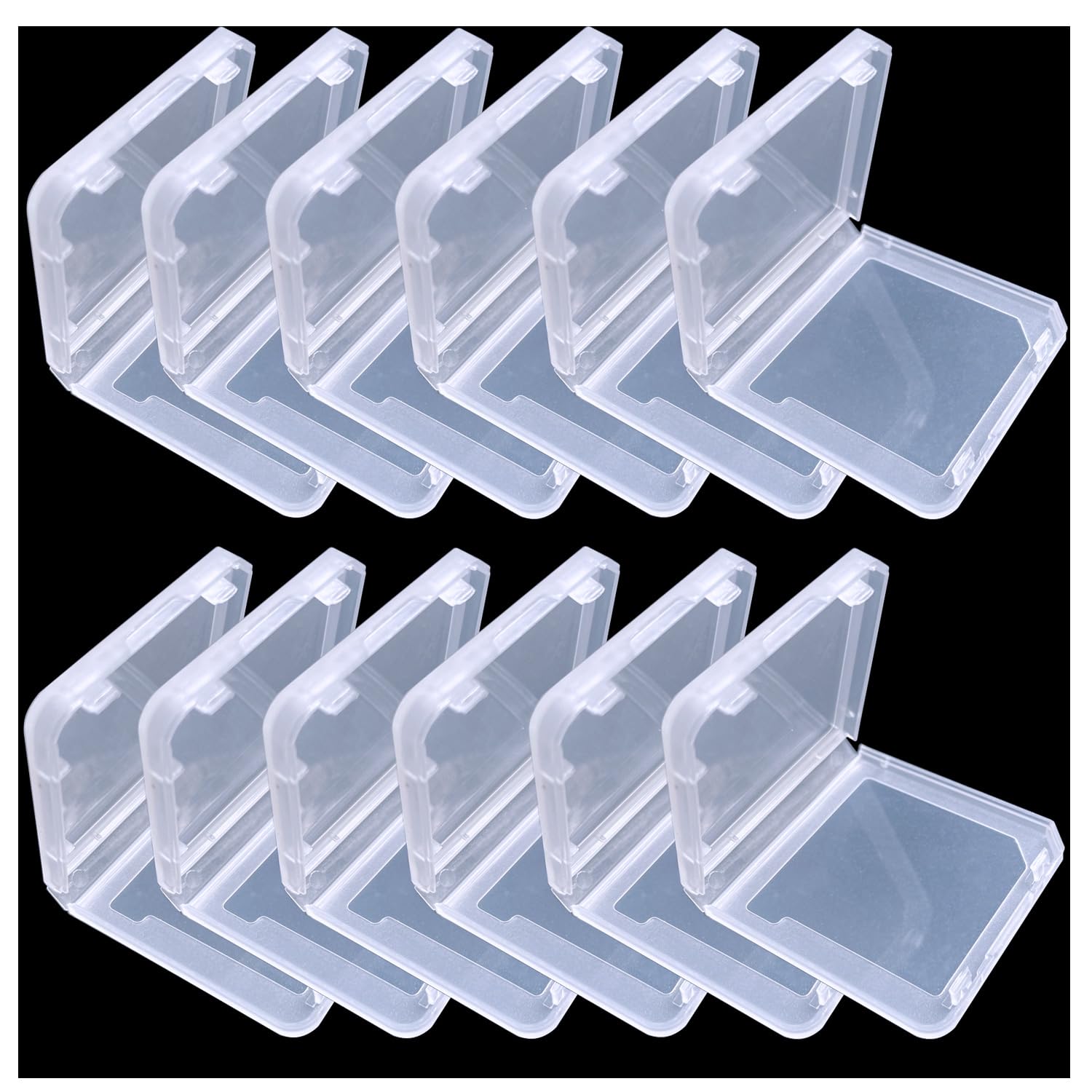 Sanviatime 12Pcs Game Case Clear Game Card Box Anti Dust Cover Transparent Storage Box Case for DS 3DS DSI Protective Single refill unit Holder