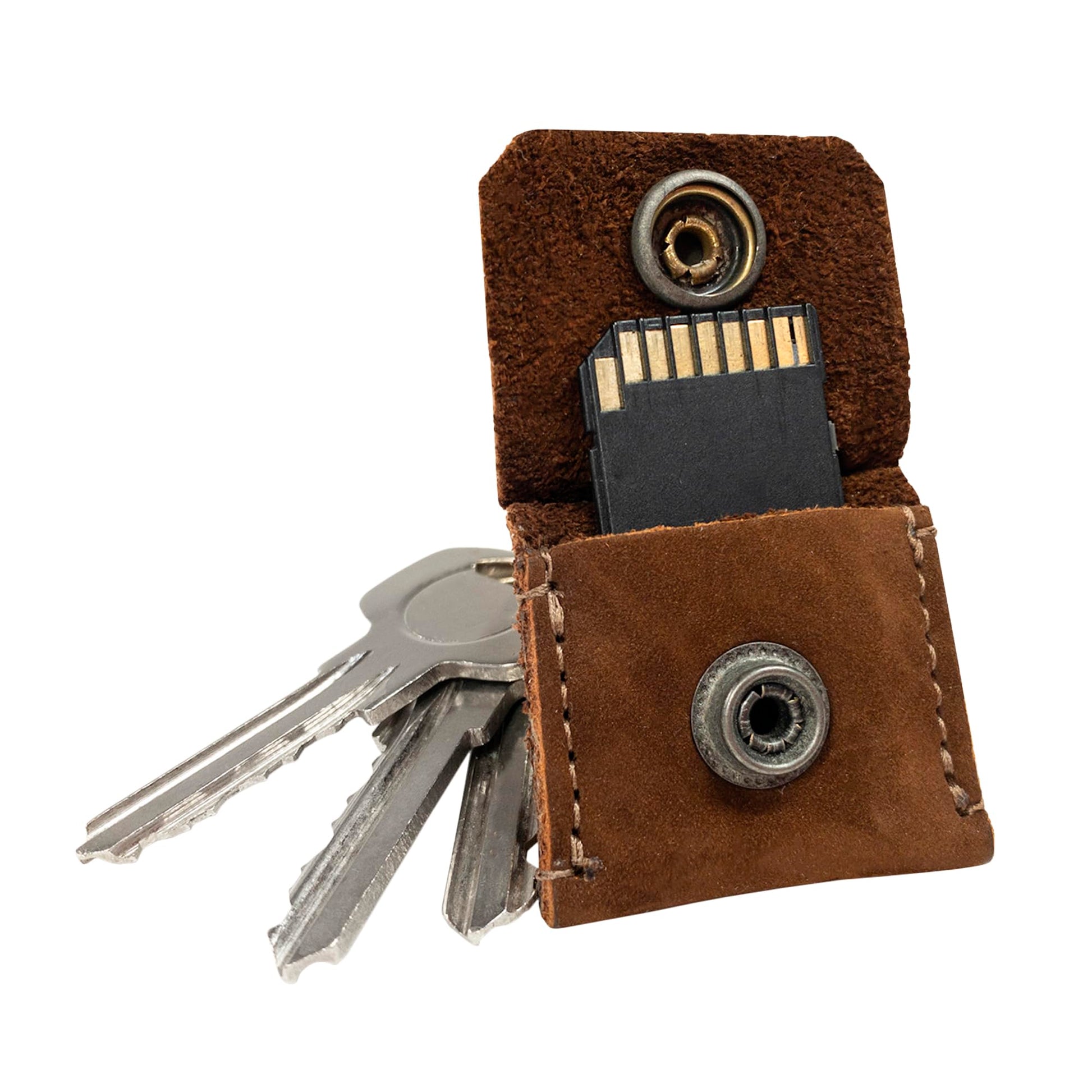 Hide & Drink Rustic Leather Switch Cartridge Game Keychain / SD Card / Guitar Pick Holder Handmade (Swayze Suede)