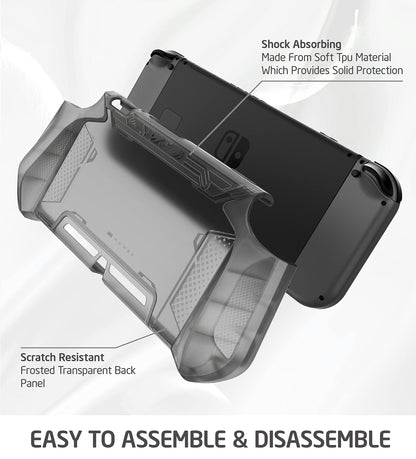 Mumba Dockable Case for Nintendo Switch OLED - TPU Grip, Ergonomic Design, FrostBlack