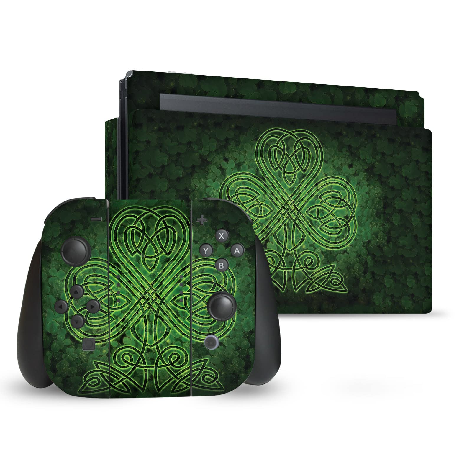 Head Case Designs Officially Licensed Brigid Ashwood Irish Shamrock Art Mix Vinyl Sticker Gaming Skin Decal Cover Compatible With Nintendo Switch Console & Dock & Joy-Con Controller Bundle