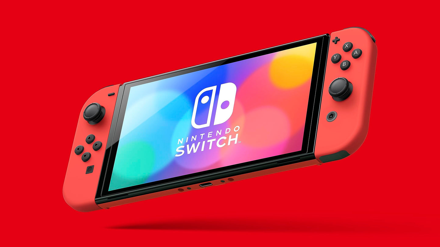 Nintendo Switch OLED Model - Mario Red Edition, HEGSRAAAA, Vibrant Color, Enhanced Display