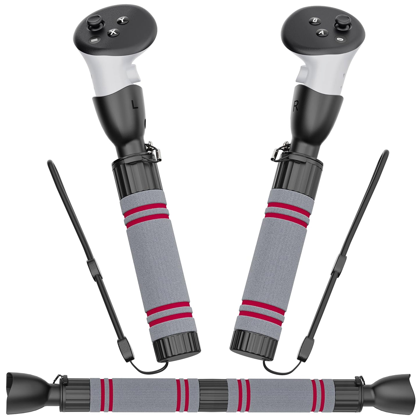 TanReginal VR Handle Accessories for Meta Quest 3 - Dual Extension Sticks for Enhanced Gaming Experience in Beat Saber and More