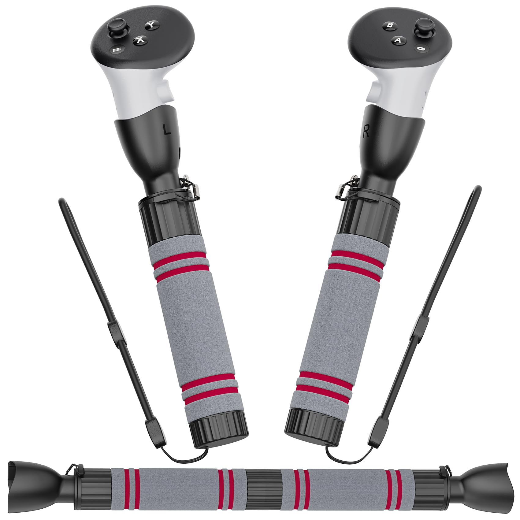 TanReginal VR Handle Accessories for Meta Quest 3 - Dual Extension Sticks for Enhanced Gaming Experience in Beat Saber and More