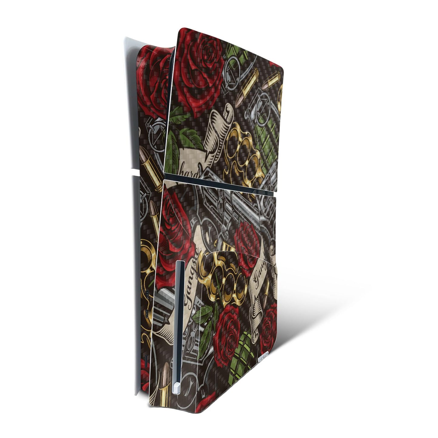 MightySkins Carbon Fiber Skin for PS5 Playstation 5 Slim Disc Edition Console Only - Gangster Life Protective  Durable Textured Carbon Fiber Finish Easy to Apply Made in The USA