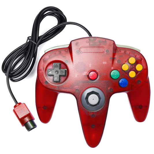 KIWITATA Classic Retro N64 Controller  N64 Wired Joystick Replacement Gamepad Controller for N64 System Video Games Console Clear Red