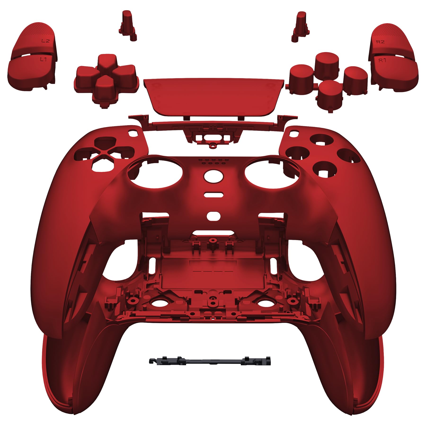 eXtremeRate Full Set Shell with Buttons Touchpad Cover Compatible with ps5 Edge Controller  Scarlet Red Replacement Decorative Trim Shell Front Back Plates Compatible with ps5 Edge Controller