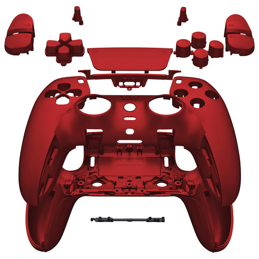 eXtremeRate Full Set Shell with Buttons Touchpad Cover Compatible with ps5 Edge Controller  Scarlet Red Replacement Decorative Trim Shell Front Back Plates Compatible with ps5 Edge Controller