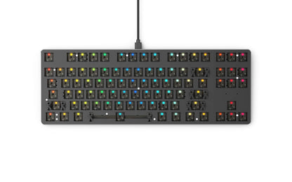 Glorious GMMK TKL Gaming Keyboard - 85% Barebone Kit, RGB Hot Swappable, USB C, Black Metal Top Plate