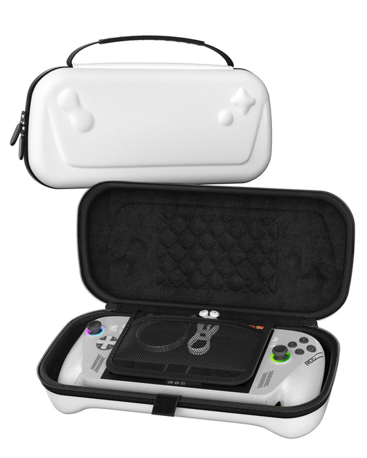ProCase Carrying Case for ROG Xbox Ally & Xbox Ally X 7 2025  EVA Hard Travel Storage Bag with 5 SD Card Slots  Protective Pouch for Handheld Gaming Console & Accessories -White