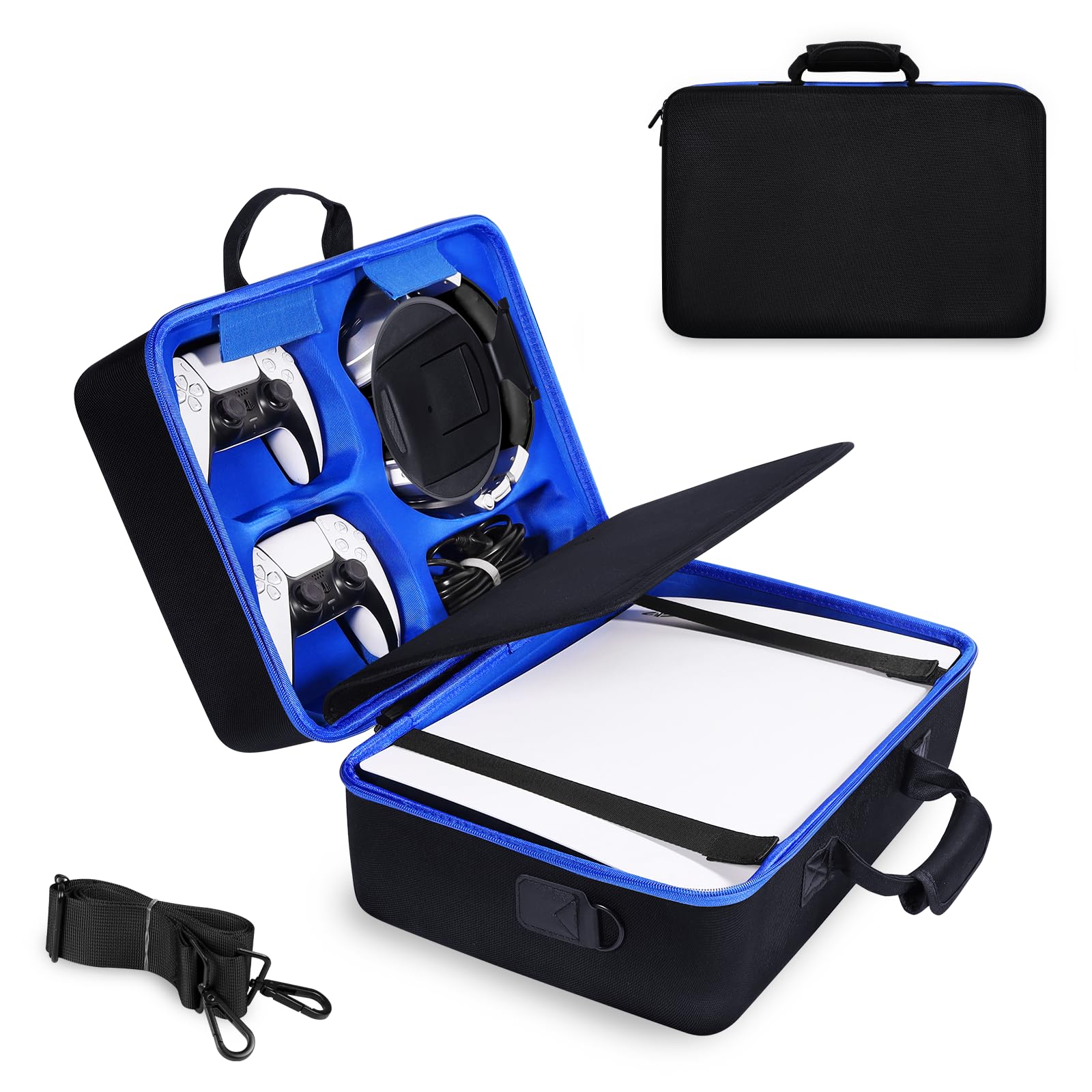 LVKAYCE Carrying Case Compatible with PS5  Hard Shell Travel Storage Bag  Organizer Protective Cases for Playstation 5 Console  Game Disc and Gaming Accessories