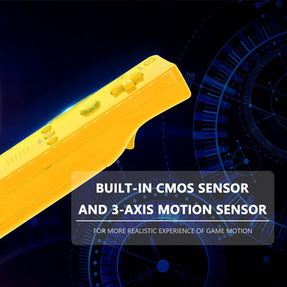 Arrocent Wireless Wii Controller & Nunchuck - Yellow & Green with Silicone Case & Wrist Strap