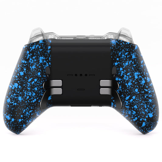 eXtremeRate Replacement Bottom Shell Case for Xbox Elite Series 2 Controller  Textured Blue Non-Slip Back Housing Shell  3D Splashing Cover for Xbox Elite Series 2 Core Wireless Controller Model 1797