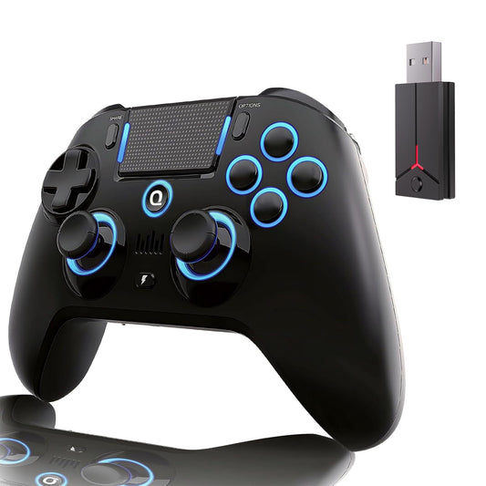 QRD Spark N5 Wireless Controller for PS5 Pro Slim PS4 PS3 PS2 Steam Deck PC Windows Mac iOS Android TV Box  Halleffect Gamepad Joystick with Touchpad  6 Axis Gyro  Dual Vibration  Mapping  Macro
