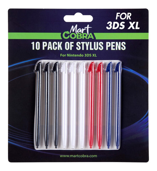Mart Cobra Nintendo 3DS XL Stylus 10 Pack - 10 Colorful Small Stylist Pencils - Stylus Pencil Compatible with Original 3DS XL Games and Console - Accessories Replacement Pen