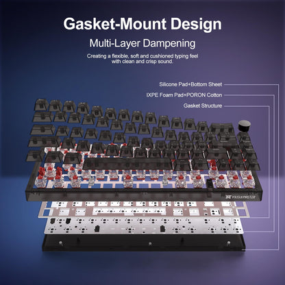 YOUSUOMASTER X83 60% Wired Gaming Keyboard, RGB Backlit, 66 Keys Hot Swappable Red Switch, Translucent Black