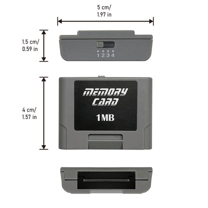 Intec Gaming 1MB Memory Pak for N64 - Grey Storage Expansion Card, Model GA642
