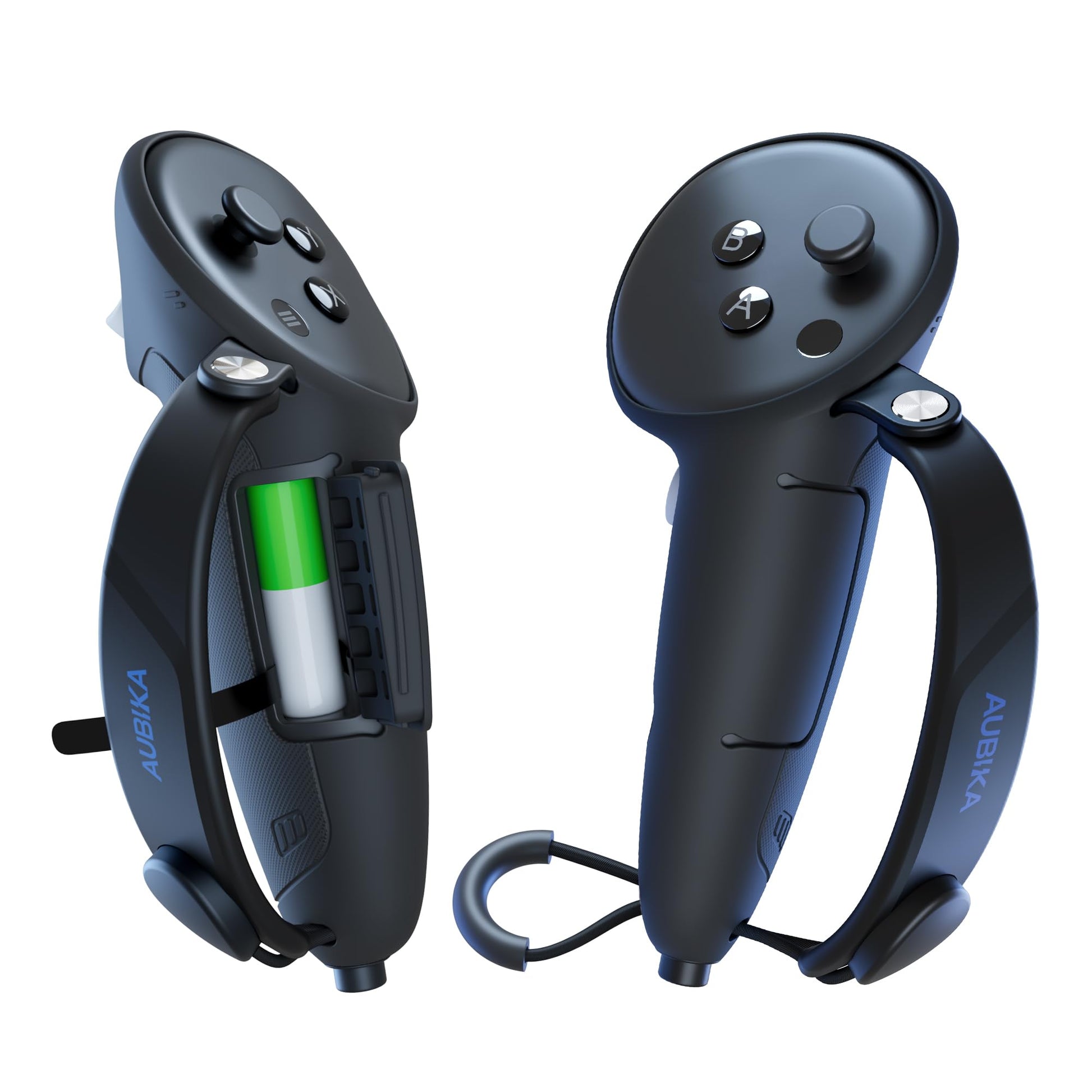 Aubika Silicone Controller Grips Cover for Meta/Oculus Quest 3, Adjustable, Black, Model CSJ-070208