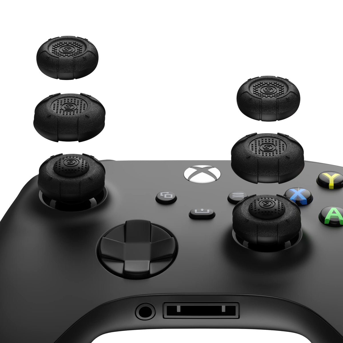 GeekShare Thumb Grip Caps for Xbox One Controller Silicone Joystick Cover Solid Color Thumbsticks Cover Set Compatible with Xbox Series X 3 Pairs / 6 Pcs (Black)
