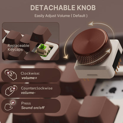 RK ROYAL KLUDGE R87 Pro Wireless Mechanical Keyboard, 75% RGB, Gasket Hot Swappable, Bluetooth/2.4G, Brown PBT Keycap