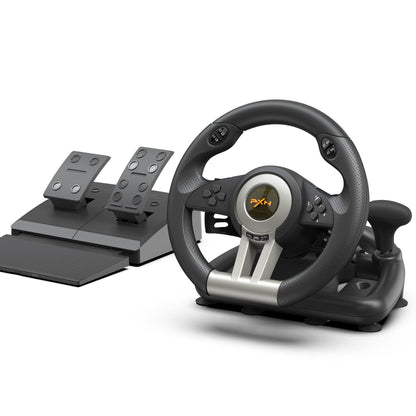 PXN V3 PRO Racing Wheel - 180° Universal USB Steering Wheel with Pedals for Xbox, PS4, Switch - Black