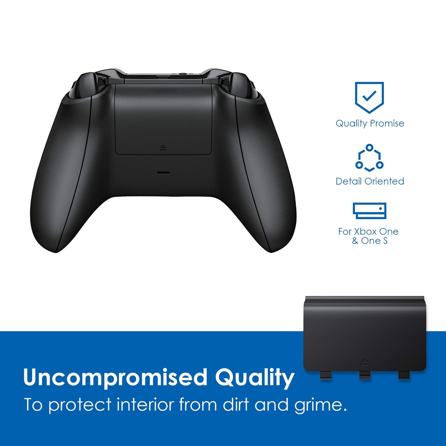 Avorast 4 Pack Battery Back Cover for Xbox One/One S/One X Controllers - Black, Model VG078, Replacement Shells Compatible with Xbox Controllers