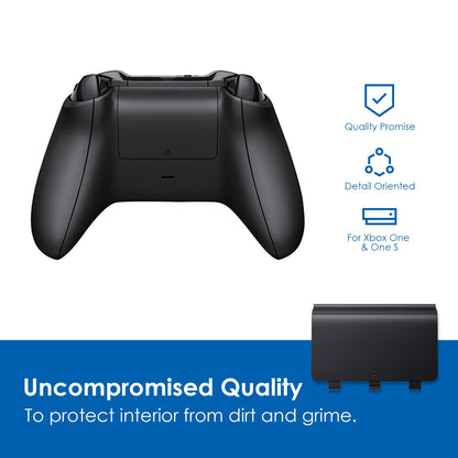 Avorast 4 Pack Battery Back Cover for Xbox One/One S/One X Controllers - Black, Model VG078, Replacement Shells Compatible with Xbox Controllers