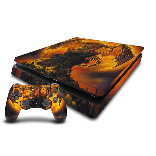 Head Case Designs Officially Licensed Ed Beard Jr Harbinger Of Fire Dragons Vinyl Sticker Gaming Skin Decal Cover Compatible With Sony PlayStation 4 PS4 Slim Console and DualShock 4 Controller
