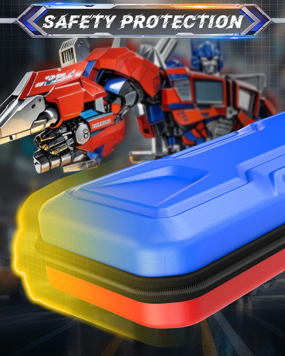 FYOUNG 3 in 1 Accessories Bundle for PS5 Portal - Carrying Case, Hard PC Clear Cover, Screen Protector, Red Blue, Model PSP7DR