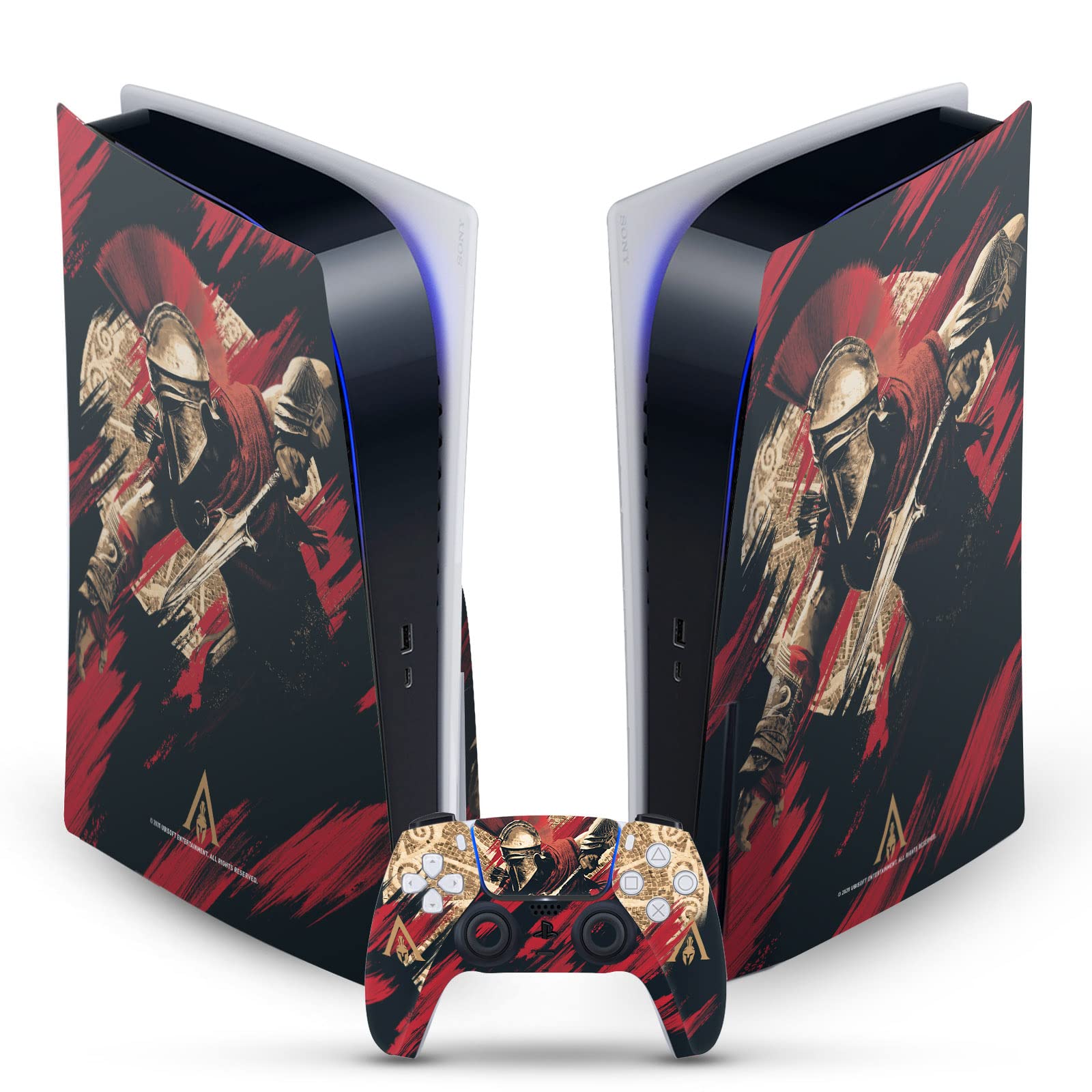 Alexios Odyssey Artwork Matte Vinyl Faceplate Sticker Gaming Skin Case Cover Compatible with Sony Playstation 5 PS5 Disc Edition Console & DualSense Controller