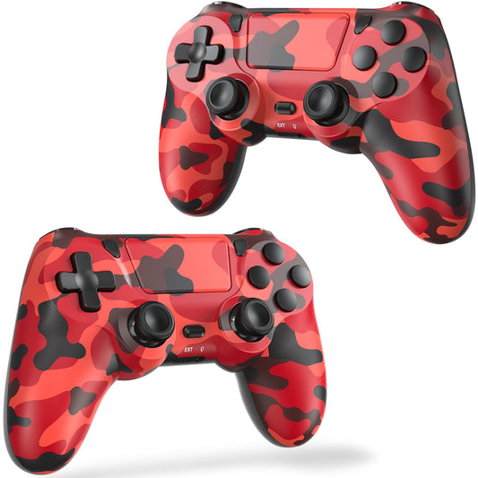Hiyuky 2 Pack Wireless PS4 Controllers with 3.5mm Audio Jack, Dual Vibration, Motion Control - Red Camo