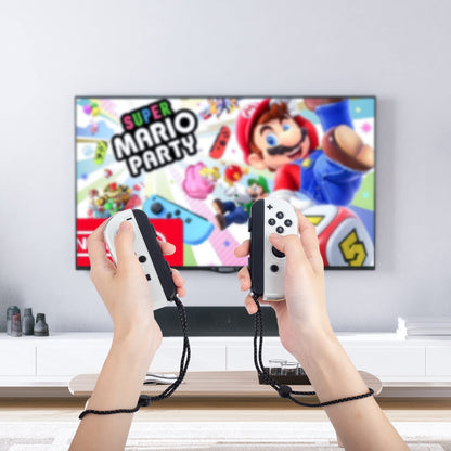 RHOTALL Soft TPU Clear Shell Case for Nintendo Switch/OLED Joycon - Transparent Cover with 6 Thumb Caps