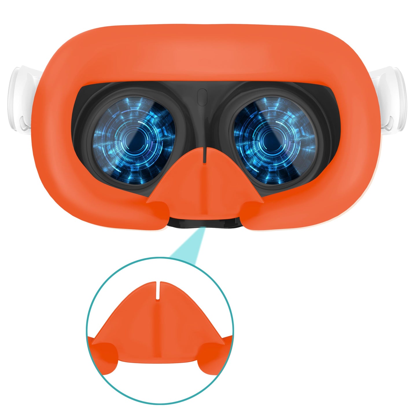 Generic Silicone Face Cover for Meta Quest 3 - Anti-Sweat Ventilated Design - Orange
