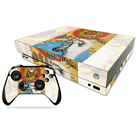 MIGHTY SKINS Xbox One X Skin - Sunflower DNA | Durable Vinyl Decal Wrap | Easy Apply & Remove | Model MIXBONXCMB-Sunflower DNA