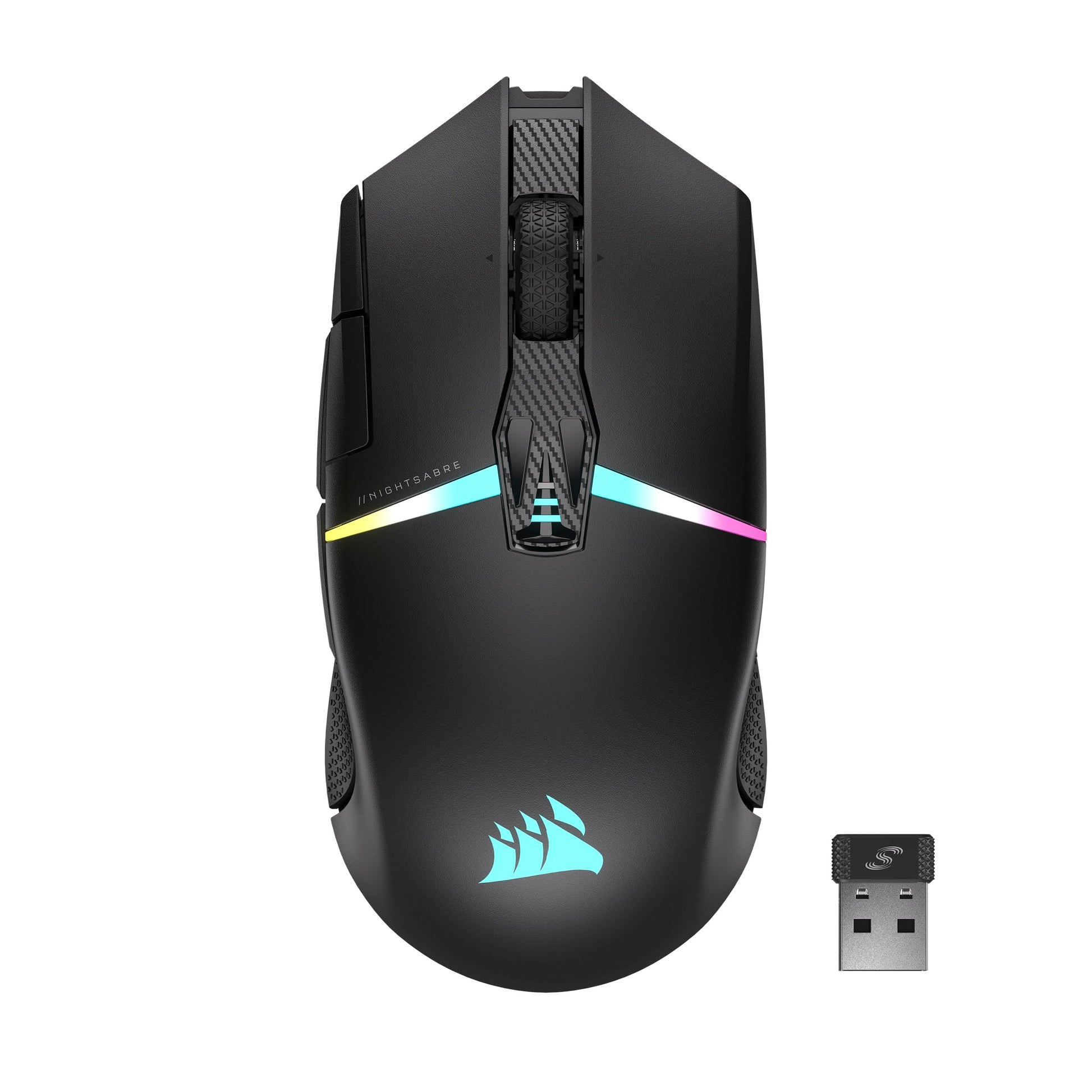 Corsair NIGHTSABRE RGB Wireless Gaming Mouse - 26,000 DPI, 11 Programmable Buttons, Black, Model CH-931B011-NA