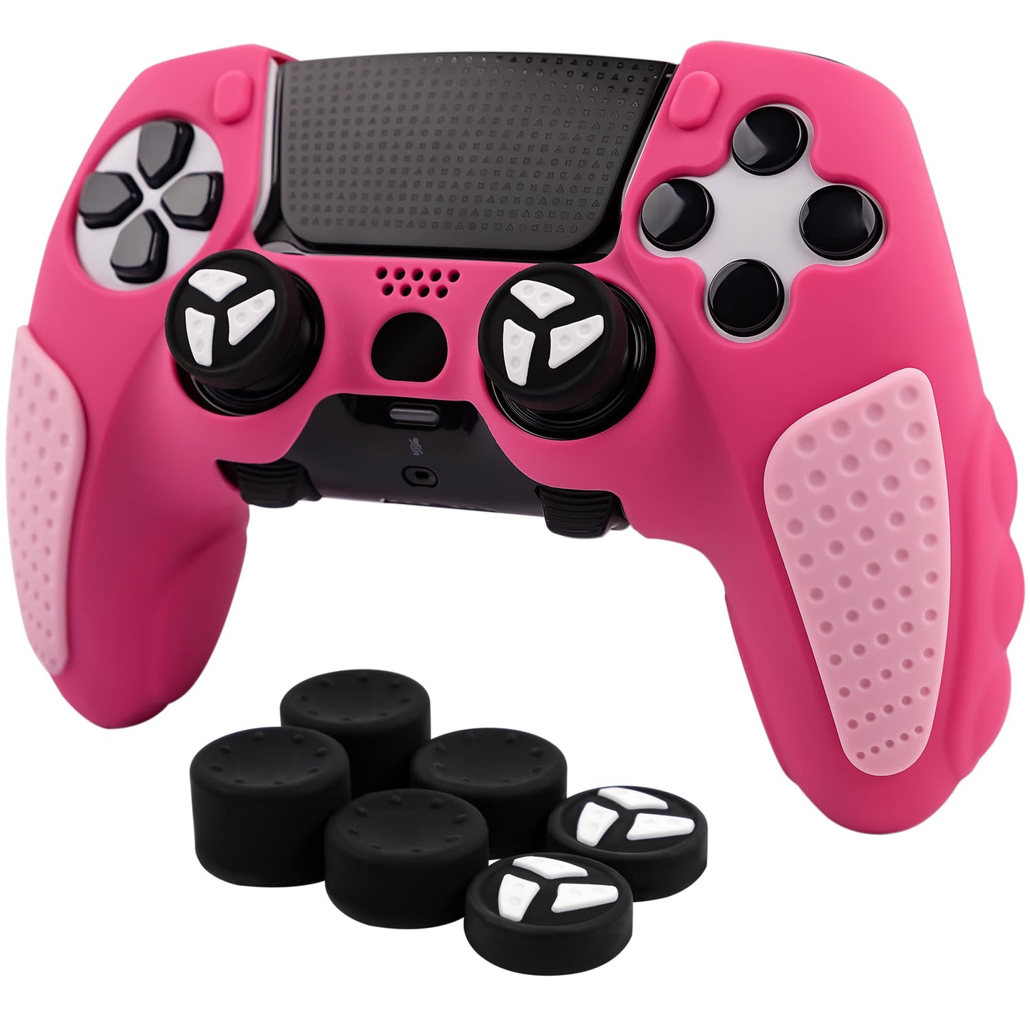 Durable Silicone Grip Cover for DualSense Edge PS5 Controller - Ergonomic  Anti-Slip Design with Thumb Stick Caps for Full Protection (Pink)