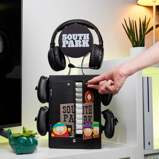 Numskull South Park Gaming Accessory Locker – Holds 10 Games, 4 Controllers, Compact Organizer – Model NS4287