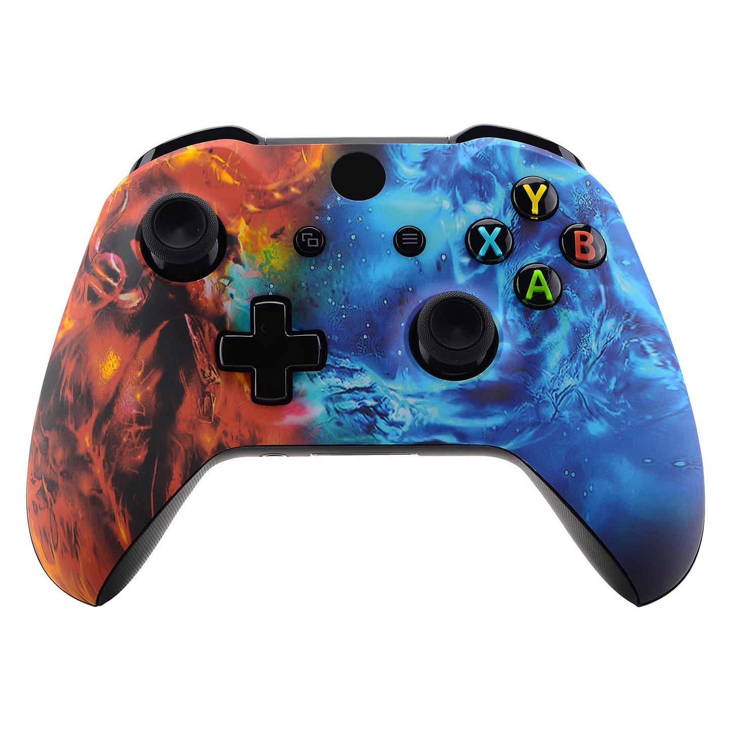 eXtremeRate Conflict Soul Patterned Front Housing Shell Case for Xbox One S/X Controller  Soft Touch Faceplate Cover Replacement Kit for Wireless Controller (Model 1708)