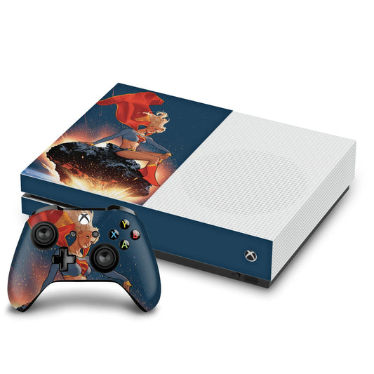 Head Case Designs Officially Licensed Superman DC Comics Supergirl Logos And Comic Book Vinyl Sticker Gaming Skin Decal Cover Compatible With Xbox One S Console and Controller Bundle