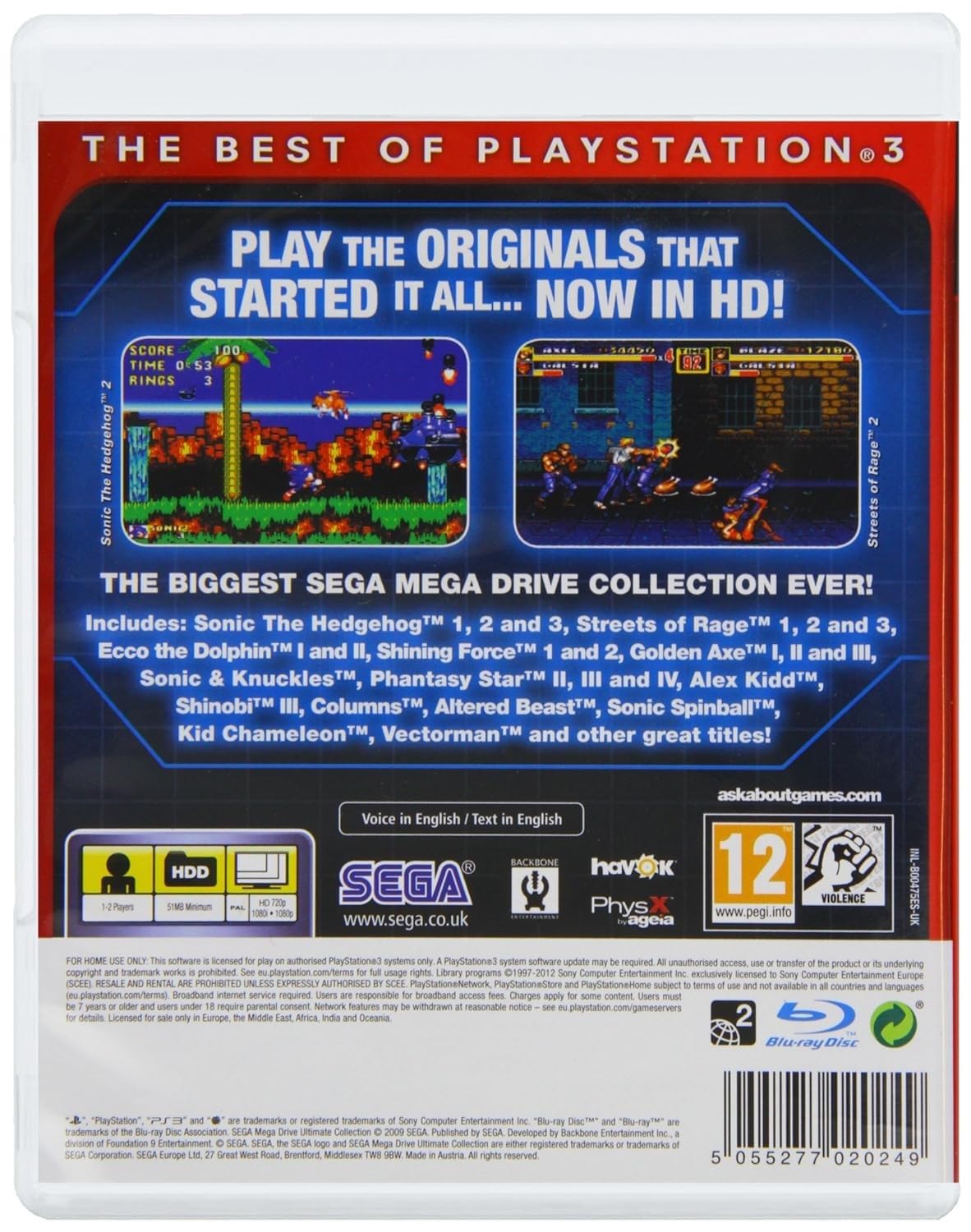 SEGA Mega Drive Ultimate Collection - Essentials for PS3, Model 5055277020249